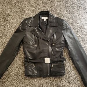 Calvin Klein black leather jacket